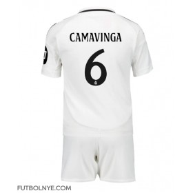 Camiseta Real Madrid Eduardo Camavinga #6 Primera Equipación para niños 2024-25 manga corta (+ pantalones cortos)